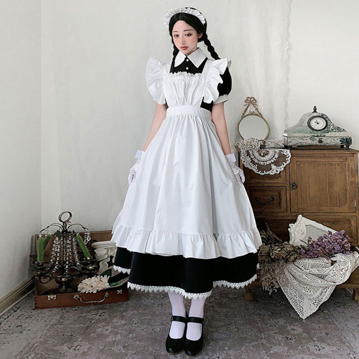 ハロウィン コスプレ メイド服 メイド 定番 ウェイトレス アニメ 制服 衣装 長袖　半袖 コスチューム 仮装 こすぷれ コス おすすめ 可愛い セクシー 大きいサイズ 大人 レディース コスプレ衣装 余興 宴会 仮装 学園祭 M L XL 2XL 3XL