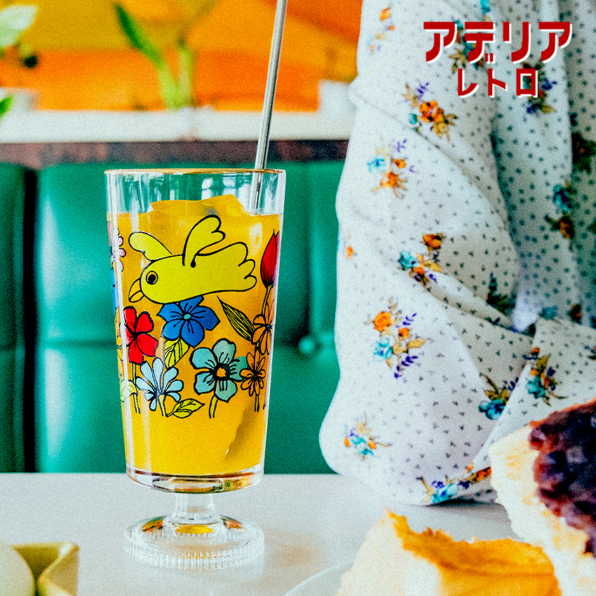 アデリアレトロ 脚付きグラス トリピカル