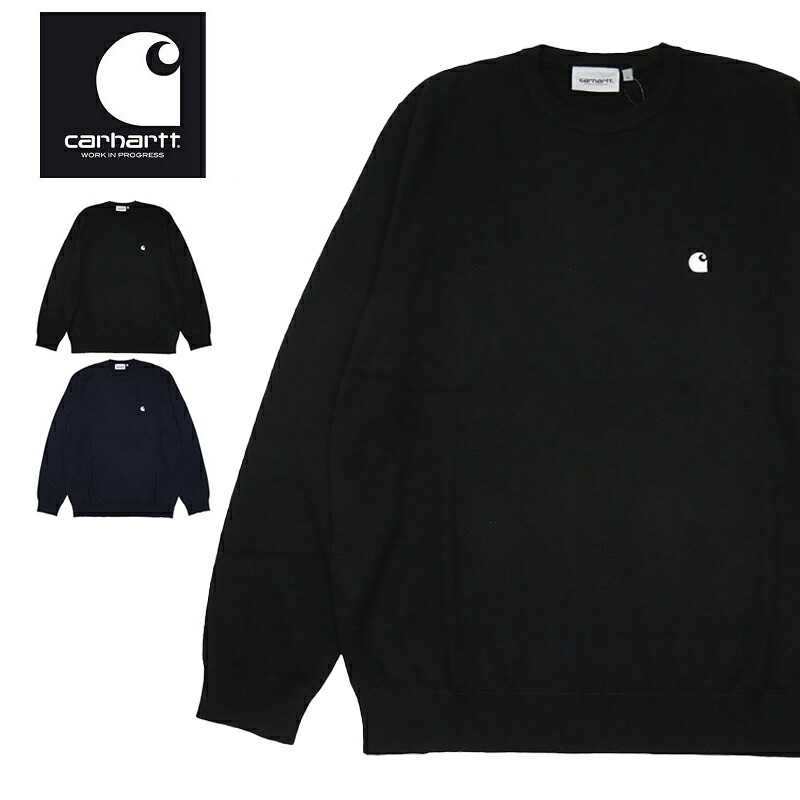 カーハート WIP セーター CARHART WIP ニットセーター レディース メンズ ストリート ブランド おしゃれ 女性 男性 秋 冬 carhartt097 ブラック ダークネイビー S M L XL