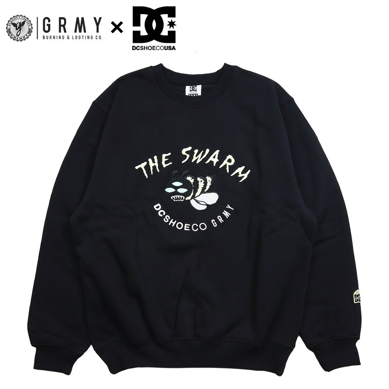 グライミー トレーナー GRIMEY DC SHOES コラボ スウェット クルーネック メンズ ストリートブランド オーバーサイズ おしゃれ 男性 秋 冬 プレゼント grimey25aw005 ブラック M L XL
