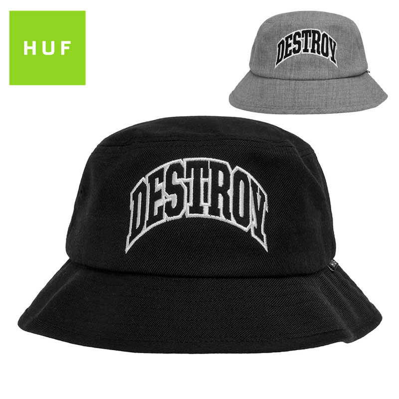 HUF ハット ハフ バケットハット レディース メンズ 女性 男性 春 夏 秋 冬 おしゃれ プレゼント ブランド ストリート スケボー スケーターファッション huf22aw020 ブラック グレー L-XL