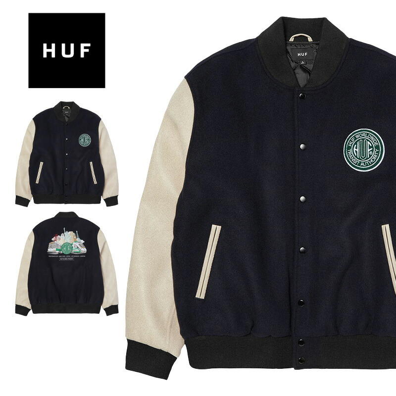 HUF ジャケット ハフ アウター レディース ストリート ブランド オーバーサイズ おしゃれ 女性 男性 秋 冬 プレゼント スケボー スケーター huf25aw014 ネイビー M L XL