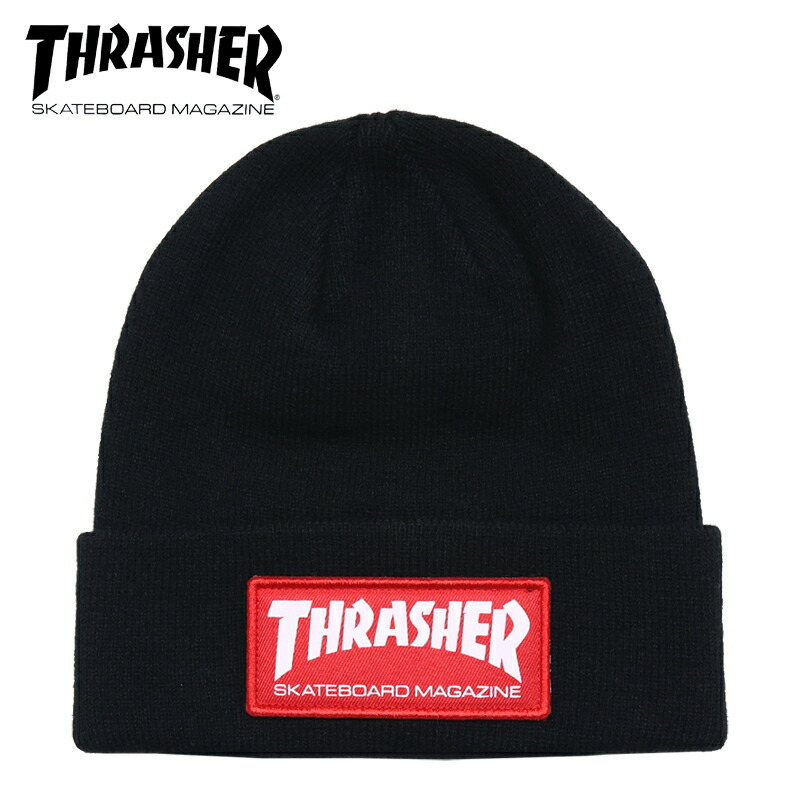 楽天市場】スラッシャー ニットキャップ THRASHER フレイム ロゴ