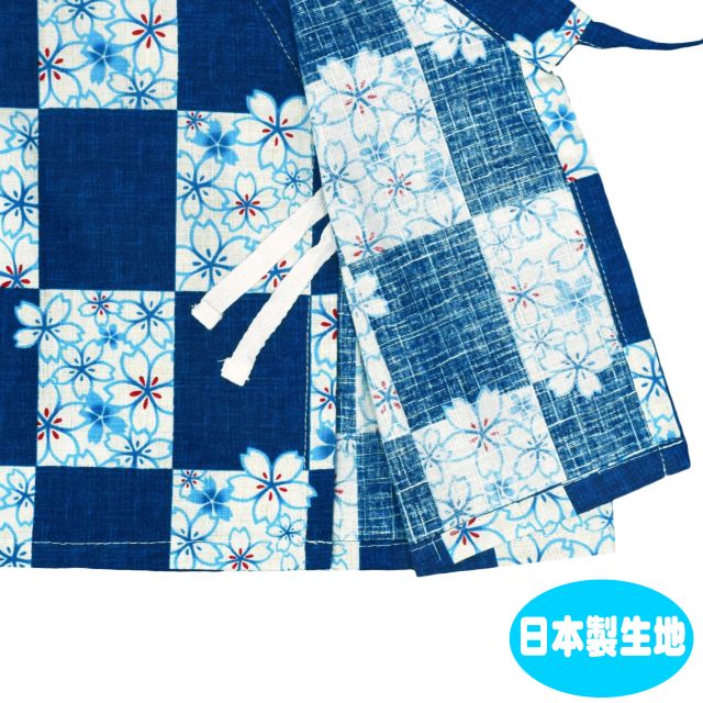 甚平女の子子供日本製生地市松桜柄上下コットン100%画像3