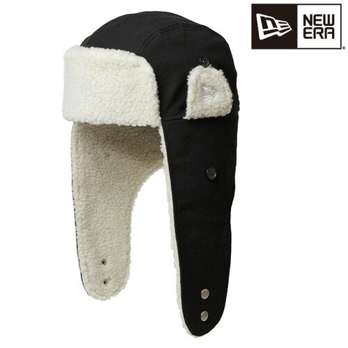 NEWERA【TRAPPER DUCK：BLACK】ニューエラ　ヘッドウェアー　パイロットキャップ　トラッパー　防寒　防風　ダックキャンバス　ブラック