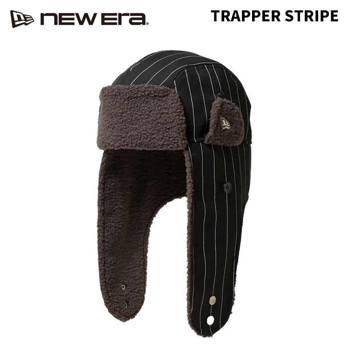 NEWERA ニュー内鰓 旗がしら TRAPPER STRIPE BLK 25-26ひな形 航空旗がしら トラッパー 縞模様