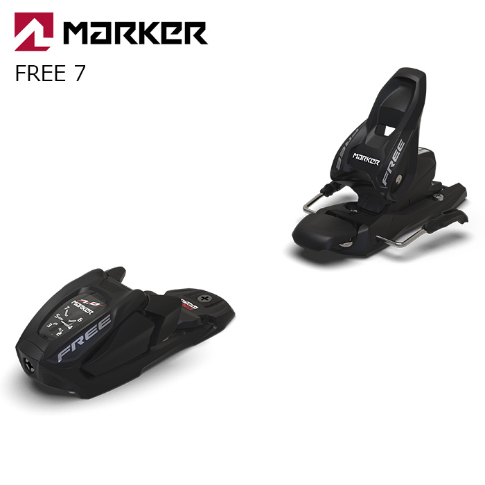 MARKER マーカー スキー ビンディング FREE 7 95mm BLACK （解放値 2.0-7.0） 26-27モデル ジュニア 【単品販売不可】｜ASPEN PROSKI SHOP