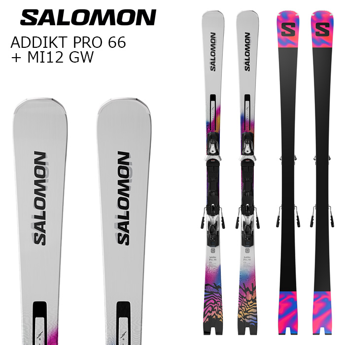 SALOMON サロモン スキーの板板 ADDIKT PRO 66 + MI12 GW ビンディング書き割り 26-27ひな形