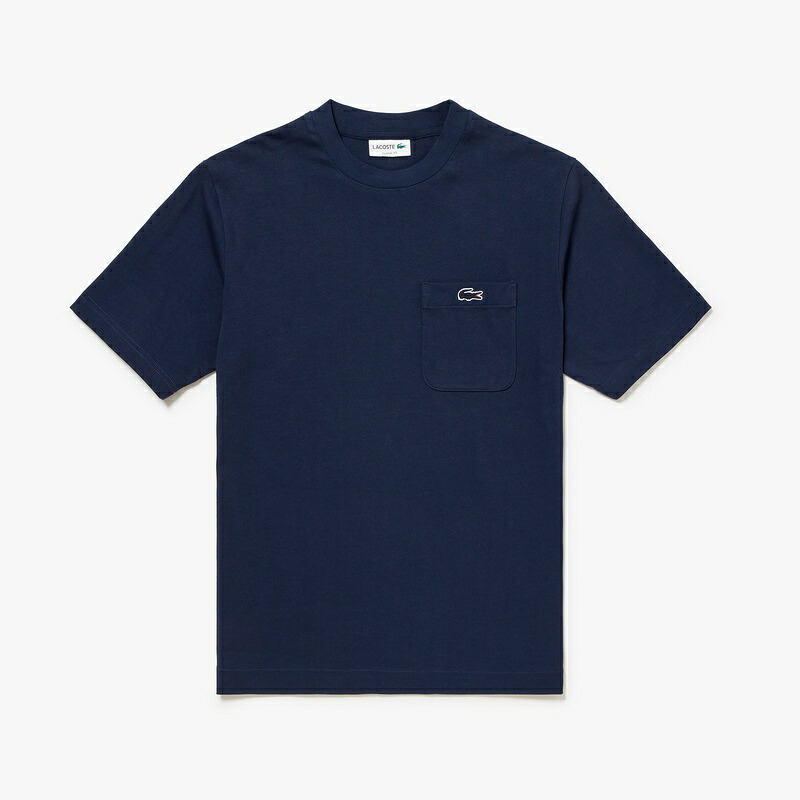 [LACOSTE]ラコステ アウトラインクロックポケットTシャツ (TH5581-99)(166) ネイビー