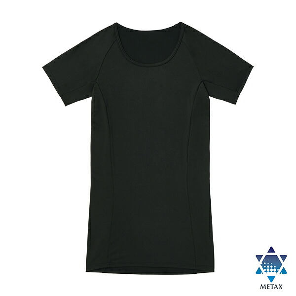 【1点までメール便可】[Phiten]ファイテンスラッと姿勢インナー Tシャツ 半袖 メンズ(1326JG705004)ブラック サイズ:M｜ASPOアスリート
