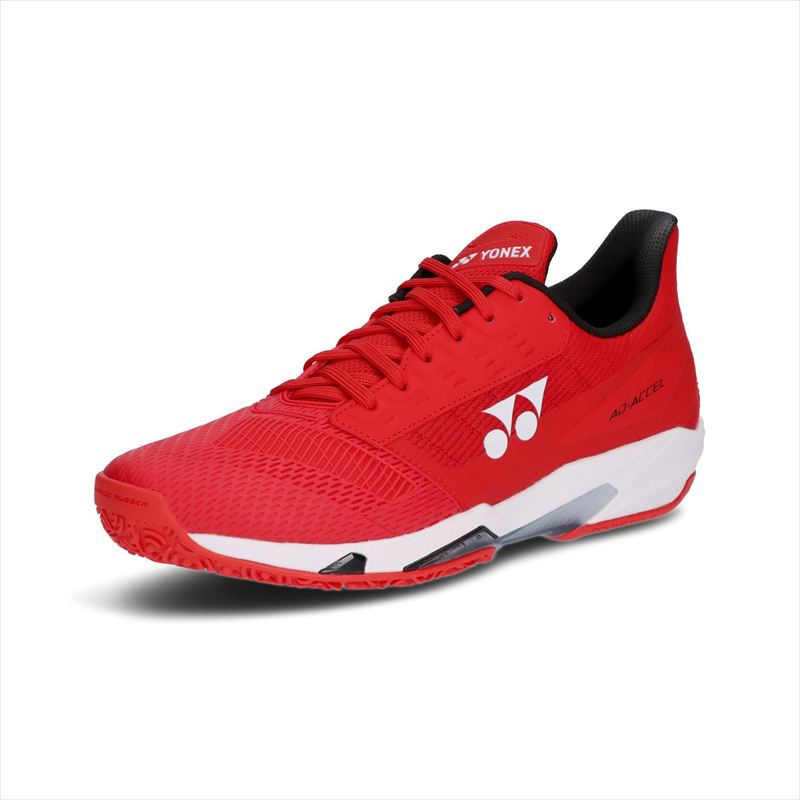 [YONEX]ヨネックステニスシューズクレー・砂入り口・入口人工芝厚地の外套用パワークッションアドアクセルメンGC(SHTAAMG)(713)赤いこと/白いこと
