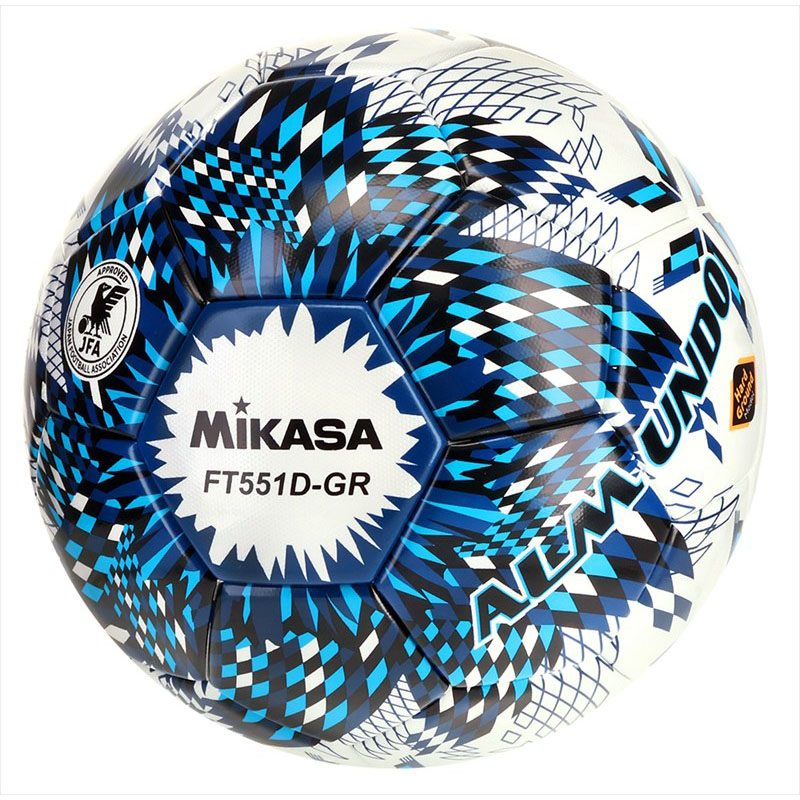 [MIKASA]ミカサ サッカーボール検定5号球 ALMUNDO 貼り・土用 (FT551D-GR-NLB) ネイビー/ライトブルー