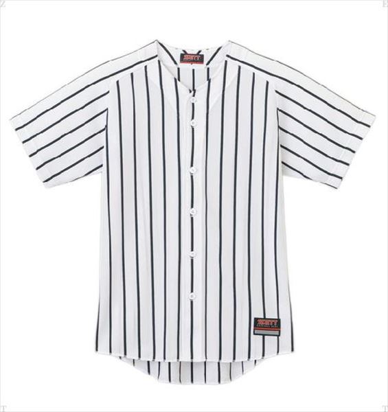 ゼット野球 ワイドストライプリブメッシュシャツ BU631 1119 ホワイト×ブラック 4,281円