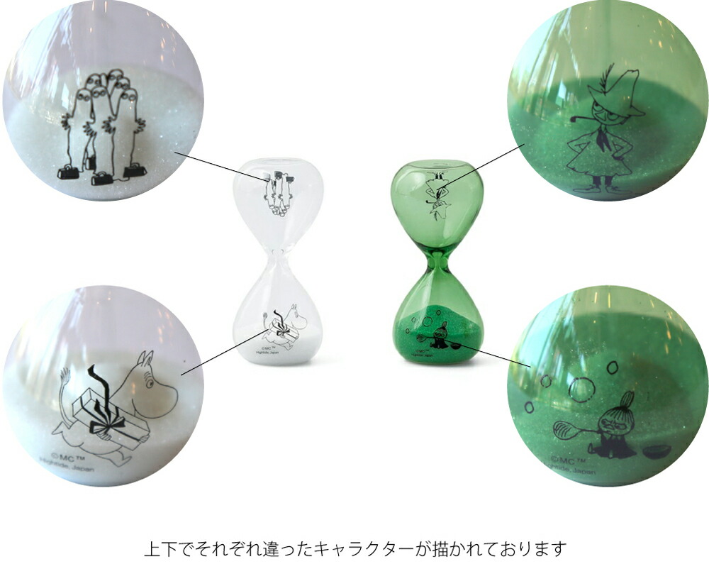 ポイント最大34倍 11日 1 59まで ムーミン 砂時計 3分 オブジェ キャラクター グッズ リトルミイ スナフキン ニョロニョロ プレゼント モダン 北欧 おしゃれ インテリア 置物 かわいい 透明 クリア グリーン Mm071 着後レビューで