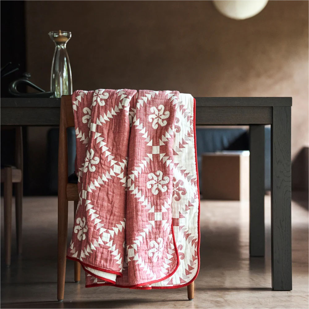 即納】BasShu Gauze Blanket RED ガーゼ ブランケット レッド