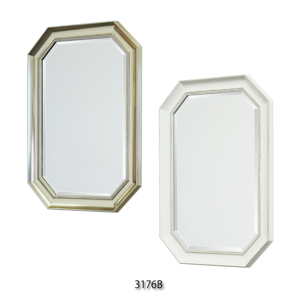 塩川光明堂 3176bミラー 鏡 おしゃれ モダン アンティーク 北欧 インテリア クラシカル 壁 壁掛け 四角 長方形 玄関 飛散防止 ゴールド ホワイト 白 額縁 Fmcholollan Org Mx