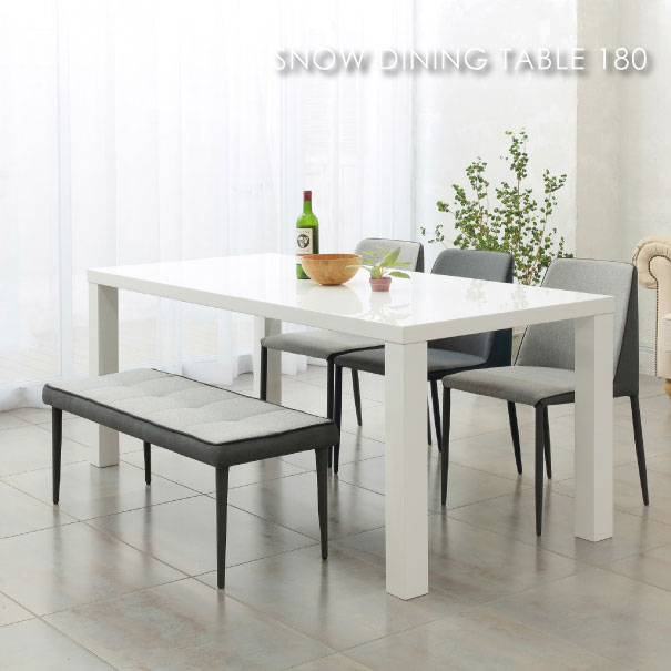 楽天市場】ダイニングテーブル 180 ホワイト 白 単品 6人掛け 6人用 幅