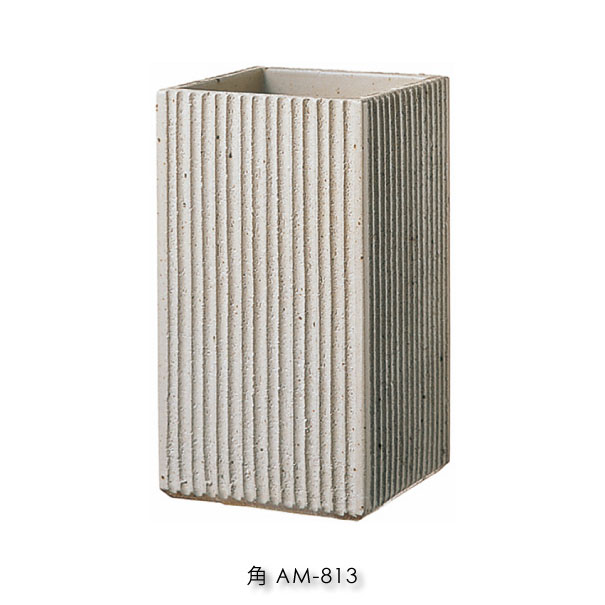 イワオベセラ 角 ホワイト 白 傘立て おしゃれ 北欧 陶器 有田焼 磁器 屋外 かわいい アンティーク コンパクト モダン 和風 レトロ スリム 高さ45 アンブレラスタンド ストライプ AM-813|asquisse