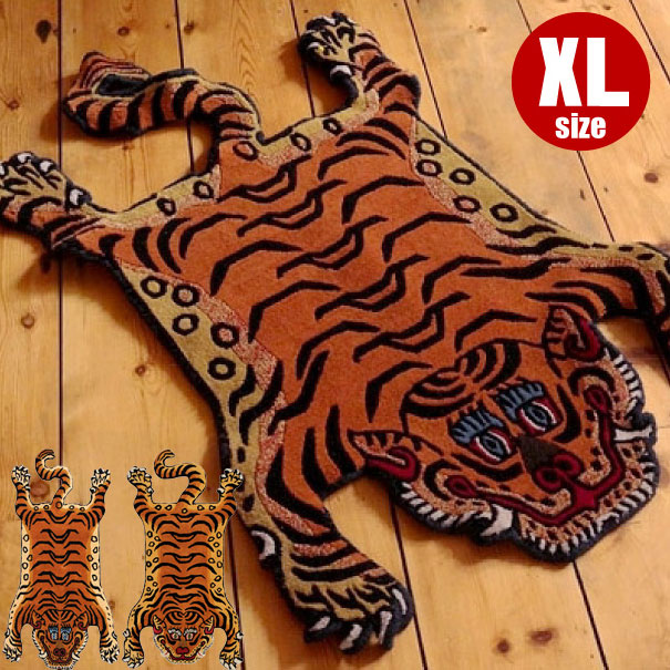 【楽天市場】Tibetan Tiger Rug "XLarge"チベタンタイガーラグ マット 虎 おしゃれ 敷物 インテリア ブラック