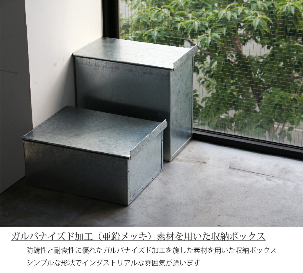 Galvanized Box Flat 収納ボックス フタ付き 収納ケース 収納 ボックス 北欧 おしゃれ インテリア かわいい 金属製 ガルバリウム キッチン リビング 掃除道具 洗面所 洗面台 流し台 シンク底部 小物入れ おもちゃ クローゼット 箱 大きい アジアン 大容量 Angliaacademy Com