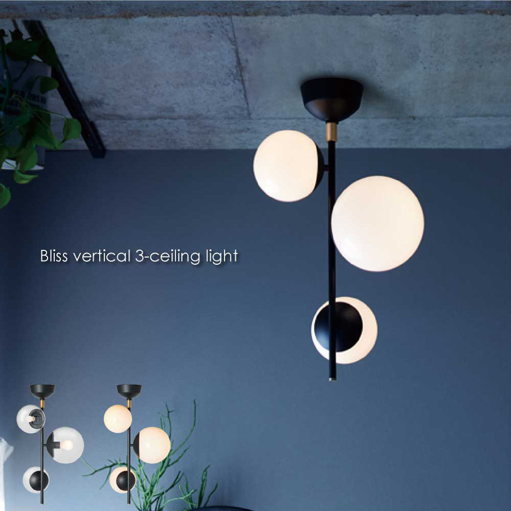ARTWORK STUDIO Bliss vertical 3-ceiling light 3灯 LED シーリングライト 可愛い 明るい 照明 照明器具 子供部屋 寝室 リビング 北欧 アンティーク ホテル おしゃれ スポット ダイニング モダン 天井 シンプル ライト 4.5畳 6畳 AW-0655｜asquisse home living