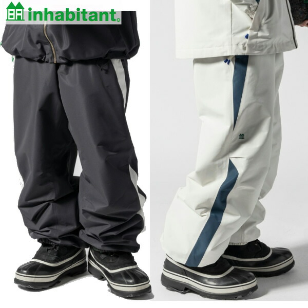 24-25 INHABITANT ズボン下 SIDE LINE SNOW PANTS ism24ob50: 置き目品/インハビタント/メンズ/スノーボードお召しもの/スノボ/snow
