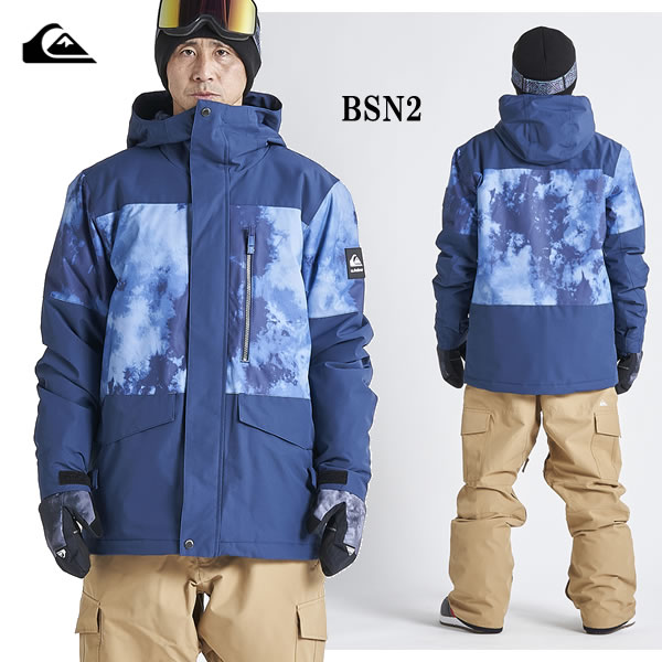 「全品5-15倍 21日08時迄」Mのみ　QUIKSILVER ジャケット MISSION PRINTED BLOCK JK eqytj03339: 正規品/クイックシルバー/メンズ/スノーボードウエア/ウェア/スノボ/snow｜A.S.R.