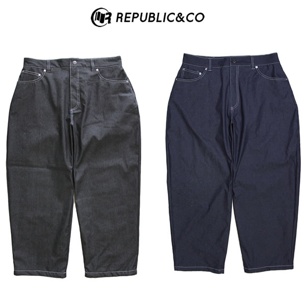 25-26 REPUBLIC\u0026CO ズボン下 BAGGY DENIM PANTS: 置き目品/メンズ/スノーボードお召しもの/民主政治/snow スポーツ・アウトドア-ロングパンツ