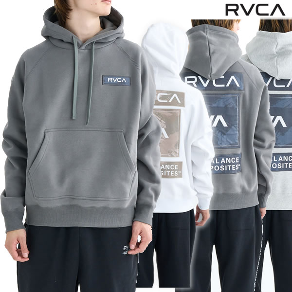 25FW RVCA パーカー BF042-011 THREE BOX RVCA HD: 正規品/ルーカ/ メンズ/プルオーバー/BF042011/cat-fs｜A.S.R.