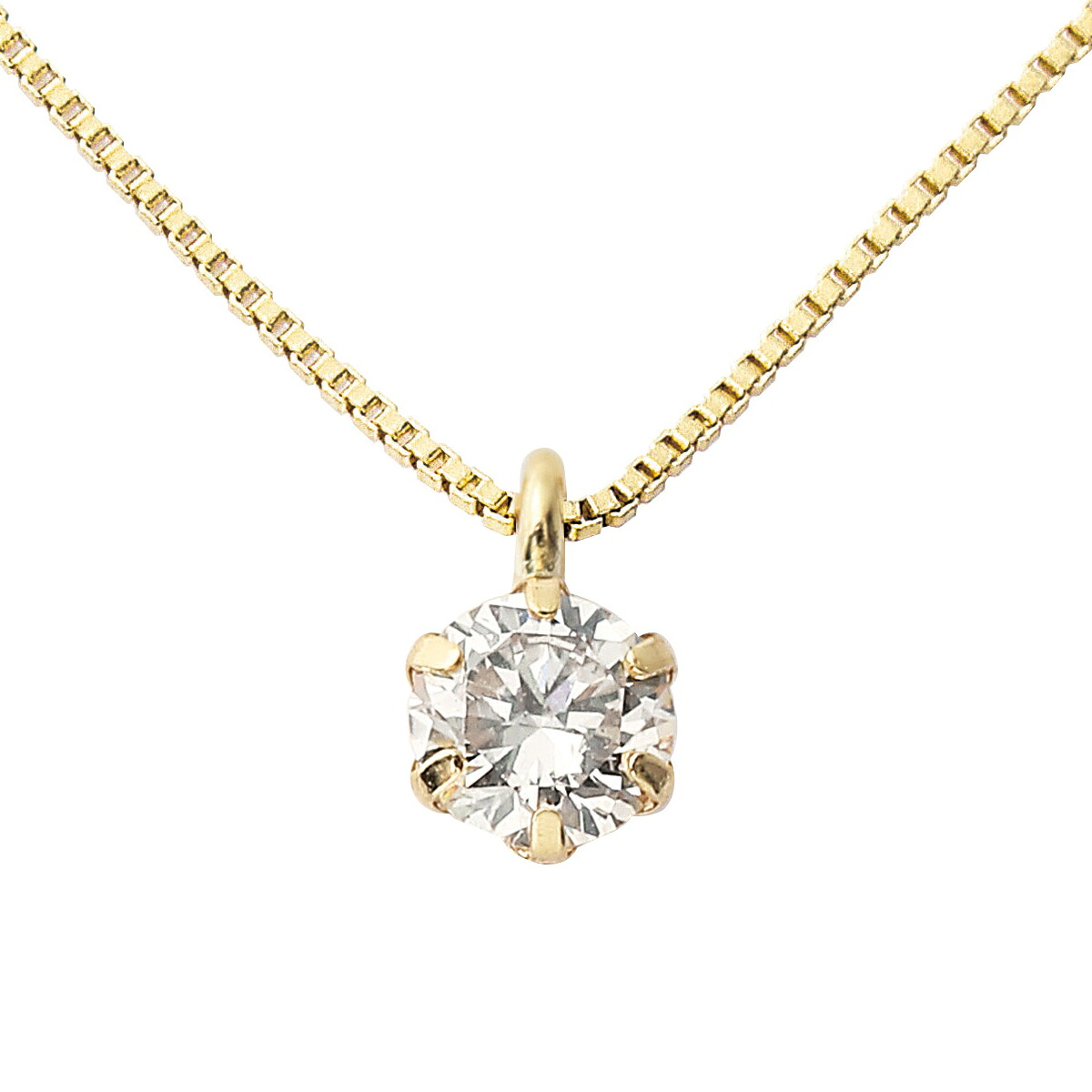 【店内ポイント最大42倍！本日限定！】ダイヤモンド ネックレス 0.1カラット 0.1ct イエローゴールド 18金 K18 D15042000 UGL鑑別カード付｜neelセレクトショップ