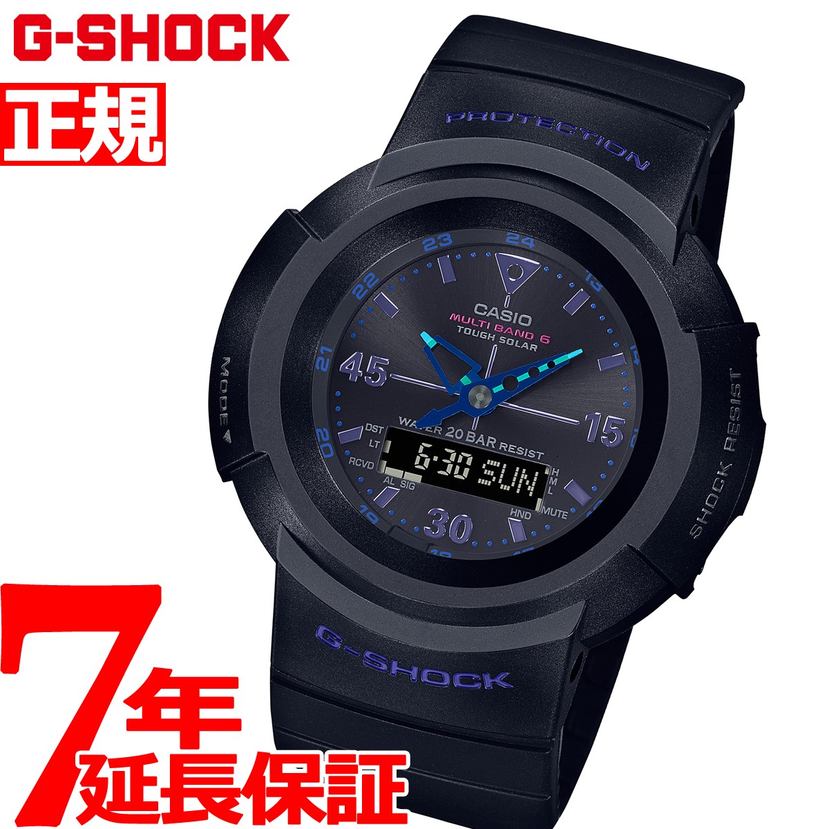 楽天市場 最大5000円offクーポン 店内ポイント最大34倍 本日限定 G Shock 電波 ソーラー 電波時計 カシオ Gショック 腕時計 メンズ ブラック Virtual Blue Awg M5vb 1ajf 21 新作 Neelセレクトショップ