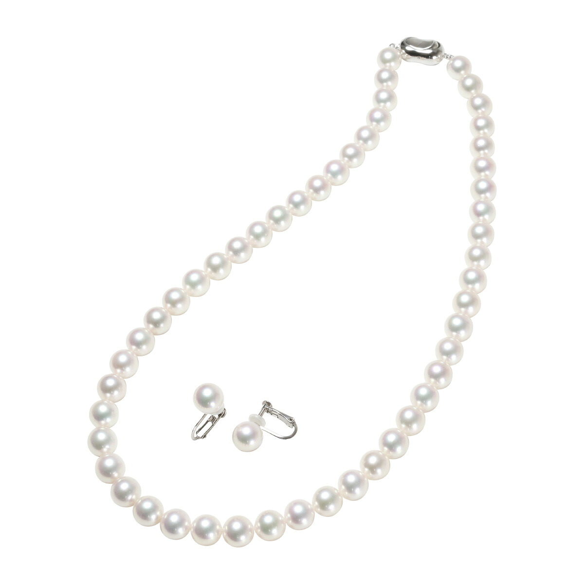 【店内ポイント最大42倍！本日限定！】パール ネックレス＆イヤリング 7.5～8mm 3PLGGC75E GGC鑑別書付｜neelセレクトショップ