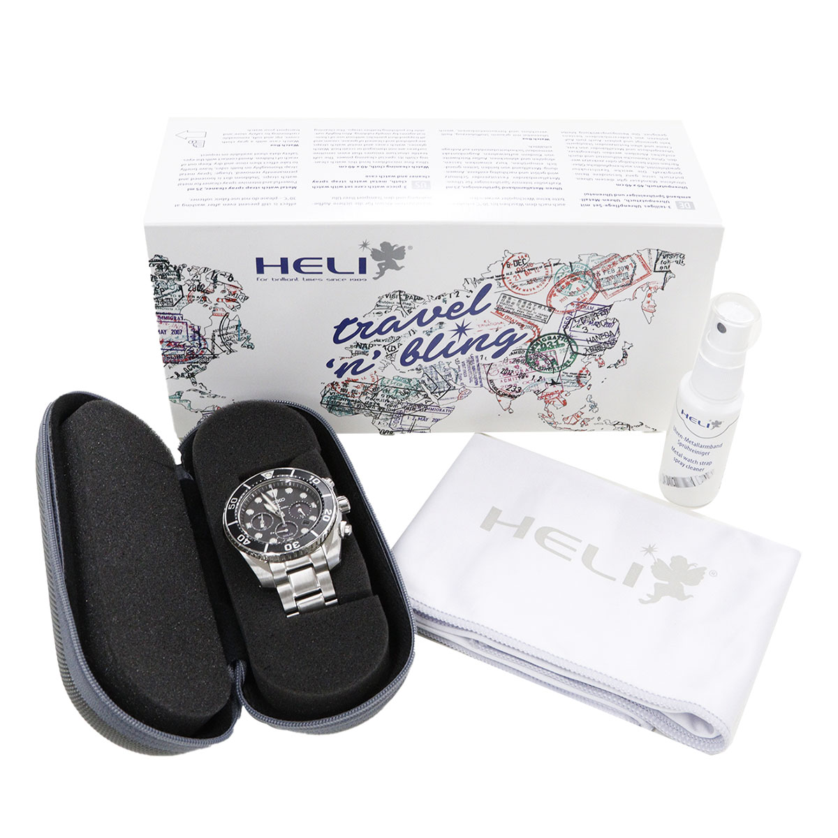 [8/25 only! [10% off coupon & lottery up to 10,000 point back] HELI Heli Watch Cleaning Set with Metal Band Watch Case BI141294