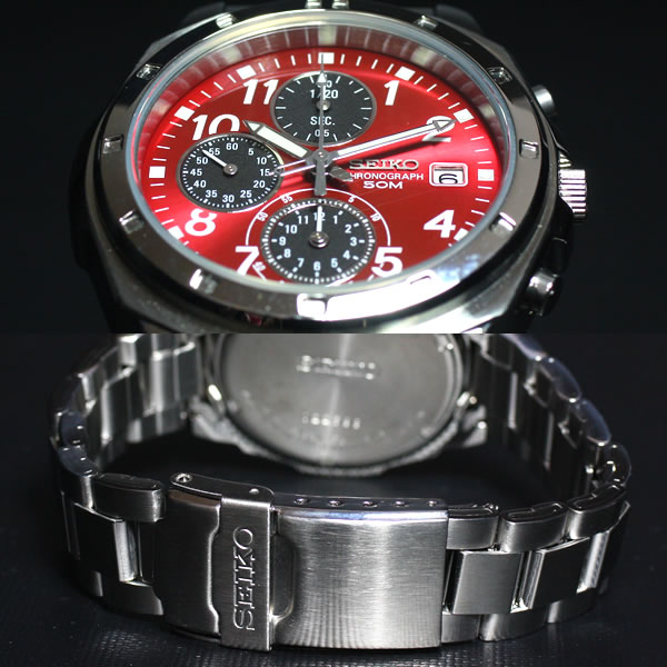 red and blue seiko watch