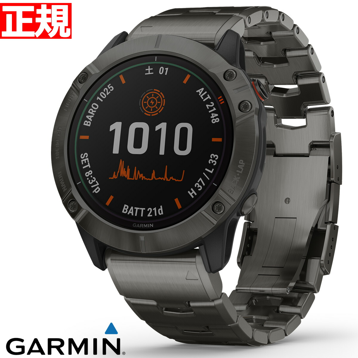 速くおよび自由な ガーミン GARMIN fenix 6X Pro Dual Power Ti Black