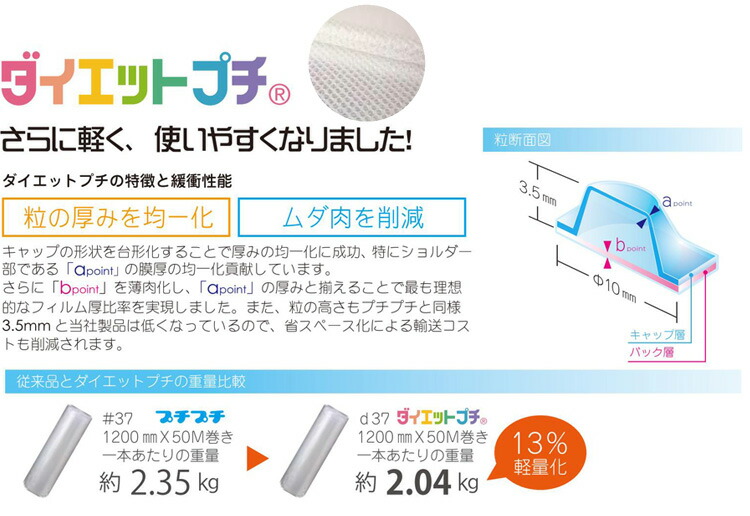 プチプチd37原反120cm×42m5巻セット(やや、やわらかめ)【代金引換不可】【エアキャップ】【エアクッションロール】【5本セット】【緩衝材梱包プレゼント引っ越しロール川上産業】