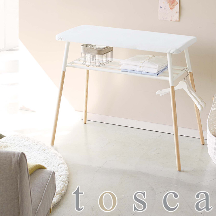 楽天市場 Tosca 出しておけるスタンド式棚付きアイロン台 トスカ ホワイト 4035 アイロン掛け 足つき アイロン 北欧 トスカシリーズ アシストワン