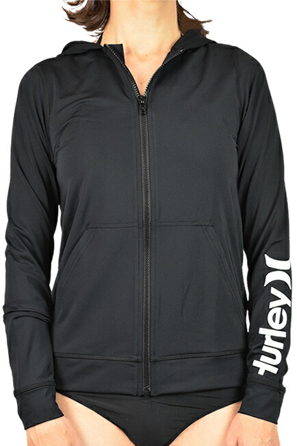 HURLEY WOMEN\u0027S ハーレー L/S 混雑時かばい立て ONE \u0026 ONLY HOODIE SOLID ZIP 長袖 混雑時かばい立て ボンネット付き添い人 紫外線打つ手 UPF50+ UV撥ねのける レディース 波乗り SURFING