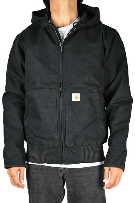 Carhartt ブラック ダックジャケット フェード 古着 00s USA製 Carhartt BLK フェード ブラック ダック パデット