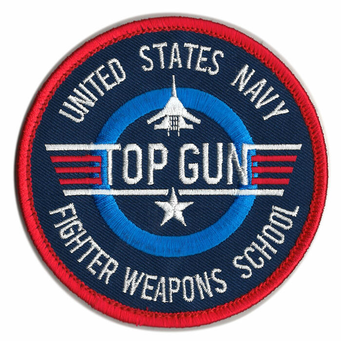 トップガンワッペン　実物 楽天市場】TOPGUN トップガン 刺繍 ワッペン 両面 ベルクロ 付き
