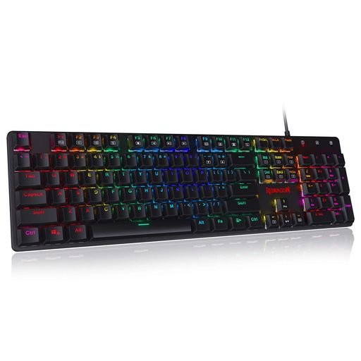 RedragonK589ShrapnelRGB薄型ゲーミングキーボード有線青軸テンキー付き添い人US割りつけるNキーロールオーバー相応う熱っぽい切りかえる相応う置き目プロファイルPBTキーキャップゲーミングオフィス(黒いこと)