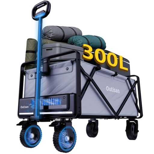 Outisan 電動持ちはこび手押し車 持ちはこび手押し車 大電気容量300L 耐荷重150kg 折りたたみ式 蓄電池付 雨合羽 大型タイア 大電気容量 135Wh 長距離航続 かっこ良い変速 軽さ 難民キャンプ 防災 住み替え 計器持ちはこぶ …