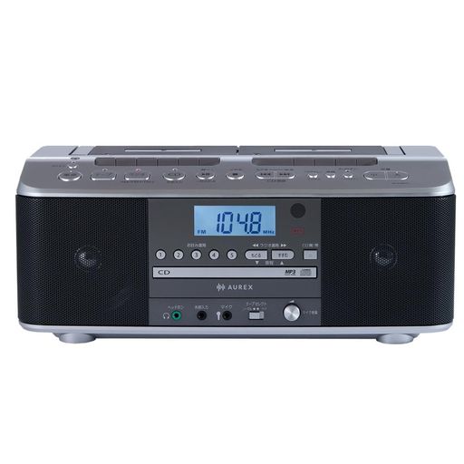 東芝CDラジオカセットレコーダーWテープAX-KCRW70(S)飾り気の無いダビングカラオケTOSHIBA