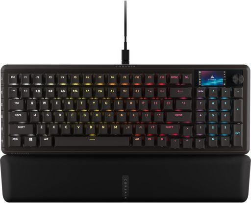 CORSAIRVANGUARD96PRO有線ゲーミングキーボード96%取り合わせHallEffect力学的?MLXHyperdrive直線的取り替えっこLCD映写幕FlashtapSOCD8000HzElgato