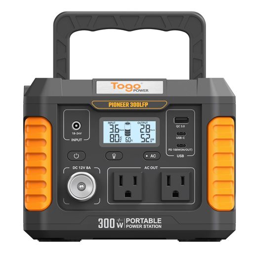 TogoPower携帯型ワット数携帯型ワット数177Wh/300W1.5第四次元手っとり早い申し受ける11年年長命4000回循環過程純正弦波AC100V50サイクル/60サイクル相応う脈動準備すること防災停電難民キャンプ防塵耐衝撃山登り通いアウトドア