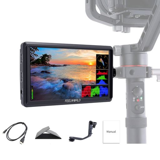 Feelworld FW568 V2 5.5インチDSLRカメラフィールドモニター3D LUT・波形・ベクトル図小型4K HDMI入出力フルHD 1920x1152 LCD IPS スタビライザー用|Astalio