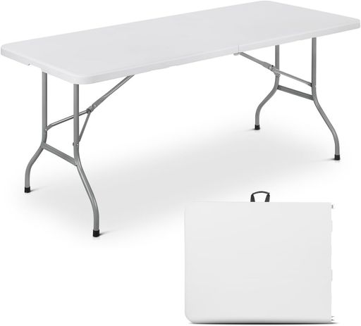 折りたたみテーブル アウトドア 180cm 150cm 6～8人対応 BBQテーブル キャンプテーブル 屋外 イベントテーブル 折り畳み 軽量 コンパクト収納 高耐荷重120kg 防水 HDPE天板 花見 屋台 展示会 (180x7&hellip;｜Astalio