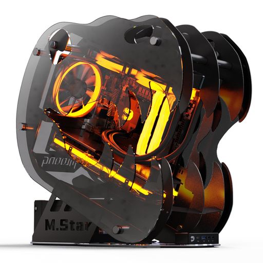 【変わり種竜頭型】パソコンケースゲーミングpc入れもの恐竜の頭の如くMicroATX/Mini-ITX・ATXワット数相応う自作マイコン自作パソコン入れものSPCC鋼板・強化因子硝子やとい入れるRGB気違い1基嘱する240粍水冷対応静音腹積もりUSB3.0