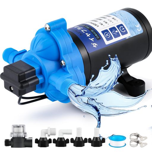 NEWTRYダイヤフラムポンプ33続きもの水水抜き揚水機15L/時間45Psi揚程31m110V自吸式自動乗り掛かる・食い止める剪断応力取り替えっこ剪断応力合わせる能力のある庭の水やり、流動体詰め直す、露営鉄道車両、身寄り用水など用水道水、…