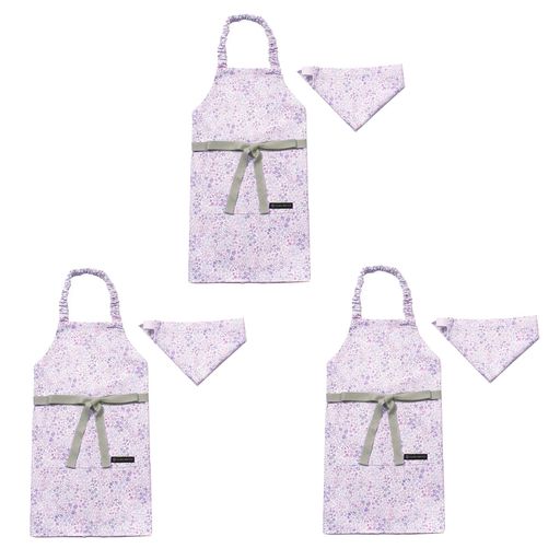 COLORFUL CANDY STYLE 子どもエプロン (100~120cm) フローラルミスト 3枚セット 女の子 かわいい 子供用 子供 こども エプロン 三角巾 セット ゴム キッズエプロン おしゃれ 幼児 小学生 かわいい 小…|Astalio